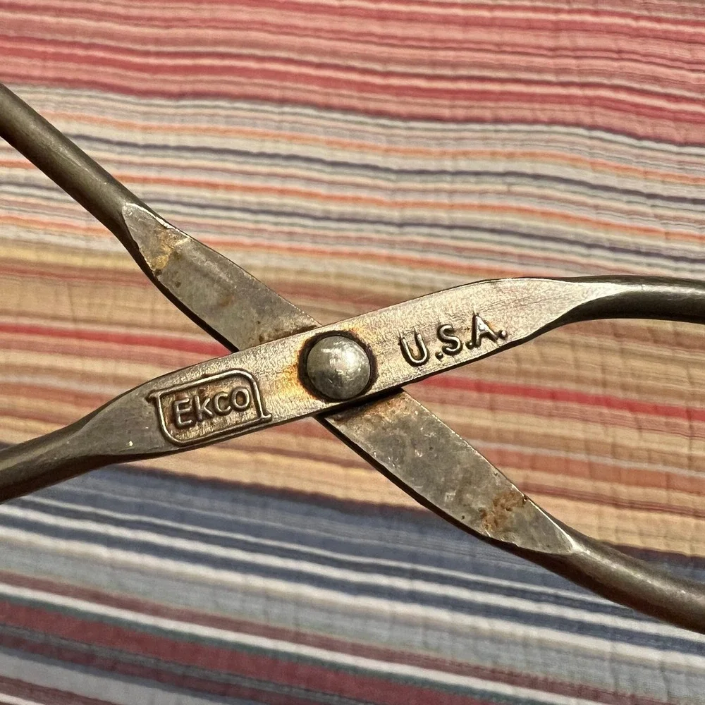 Vintage EKCO USA Metal Tongs Kitchen Utensil Serving Food Cooking