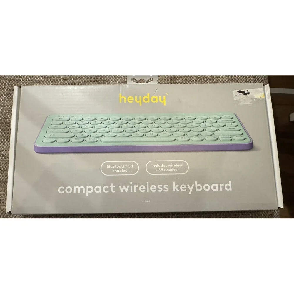 New Heyday Teal Compact Wireless Keyboard Bluetooth