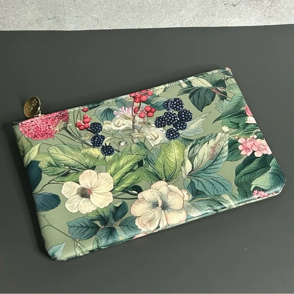 ipsy Floral Green Cosmetic Bag