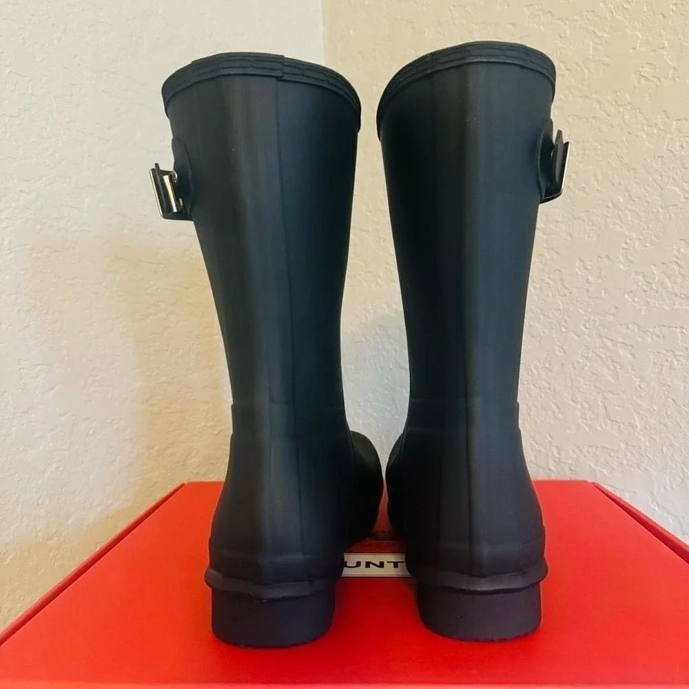 HUNTER Original Short Waterproof Rain Boot, Rubber Black,‎ Size 11, NWT