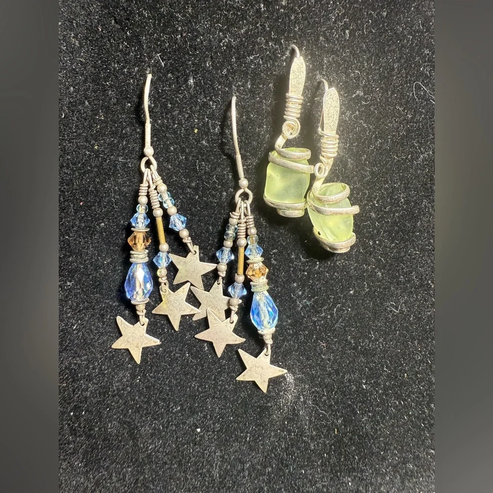 Star and Bead Dangle‎ Earrings Set