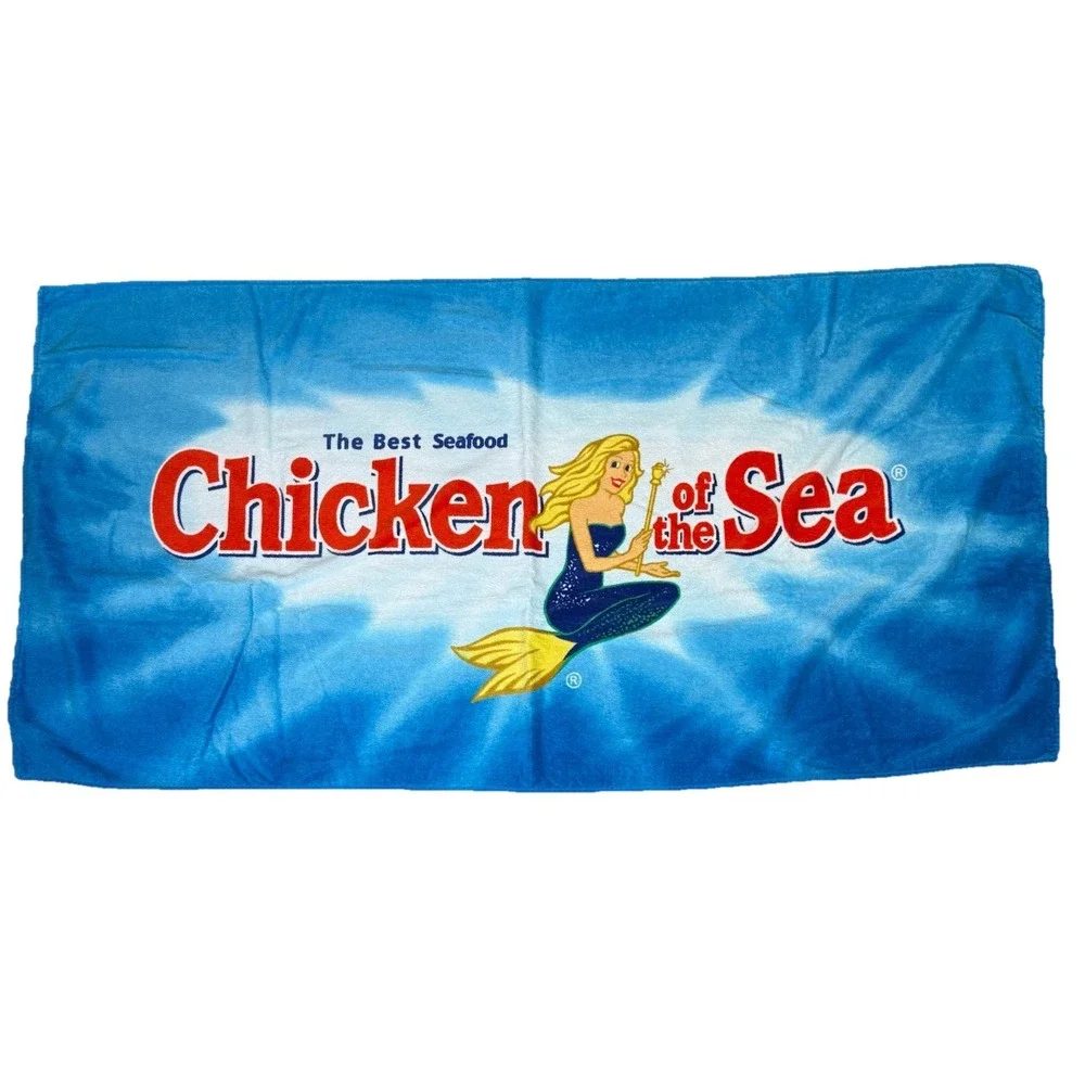 VTG Chicken of the Sea Towel 90s‎ Y2K Scepter Van Camp 56x28 RARE