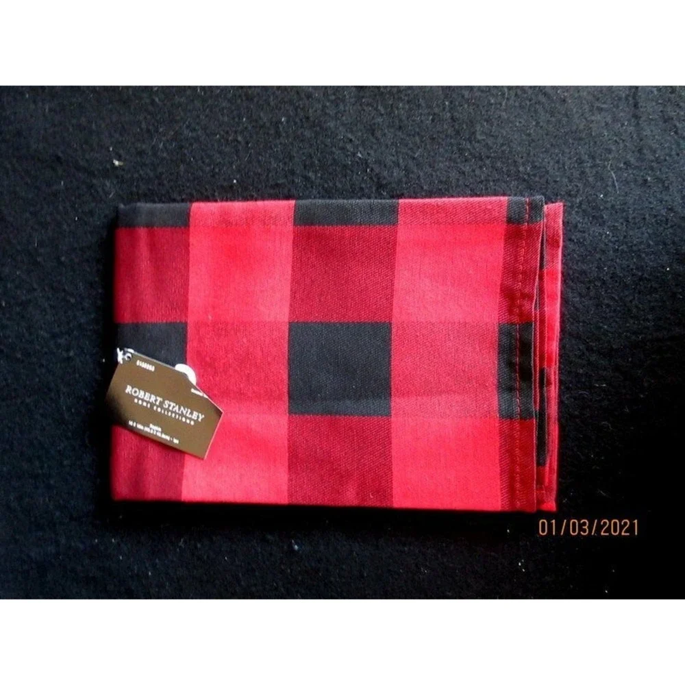 NWT Robert Stanley‎ Northwood Lodge 4 Napkins Red/Black Buffalo Check Plaid