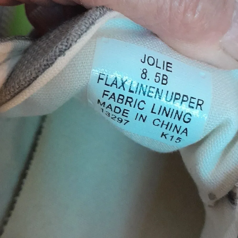 Lauren Ralph Lauren Grey Flax Jolie Sneakers...EUC