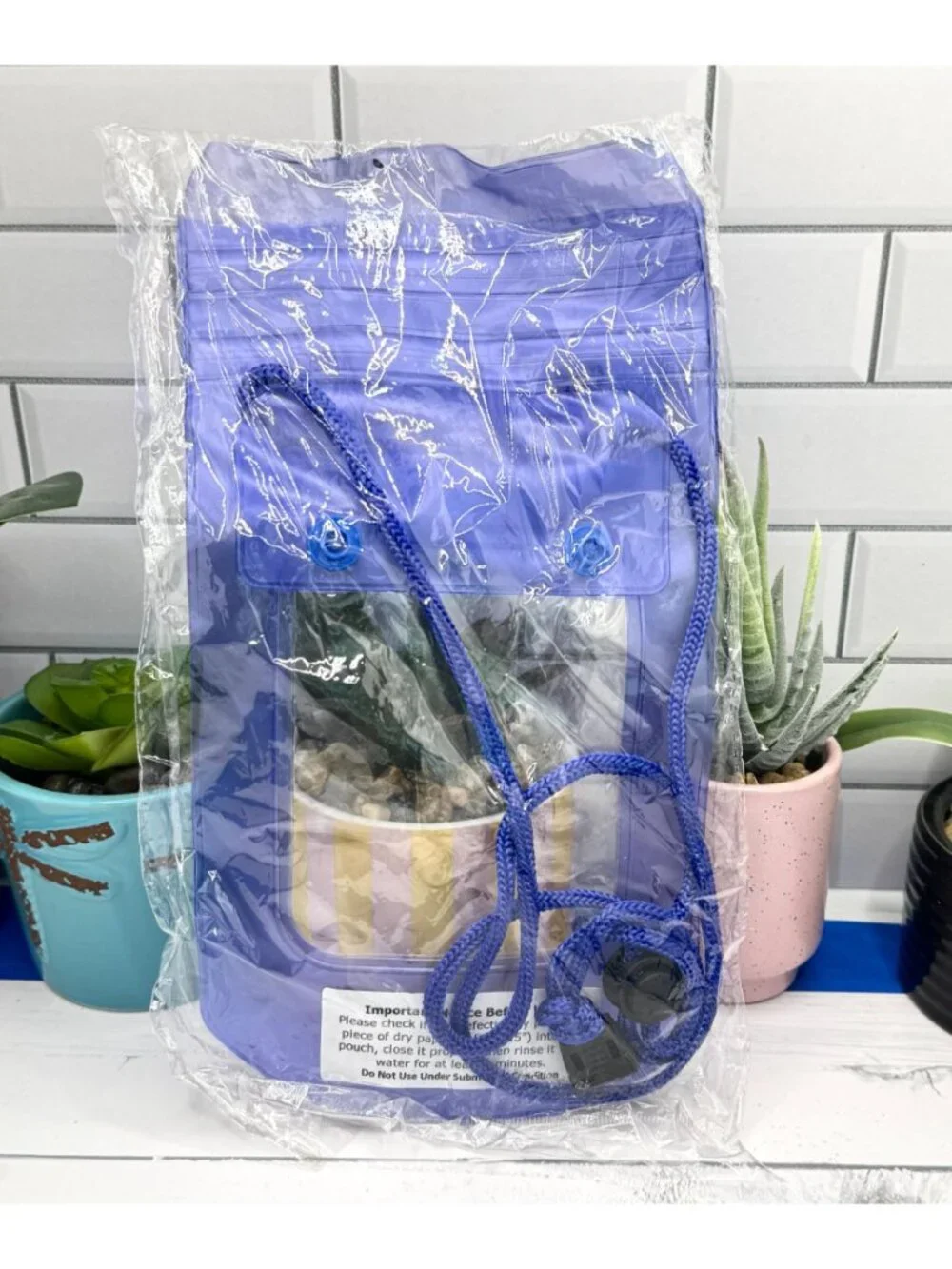 Waterproof Phone Pouch W/Adjustable Lanyard & Clear Window For Touchscreen Use
