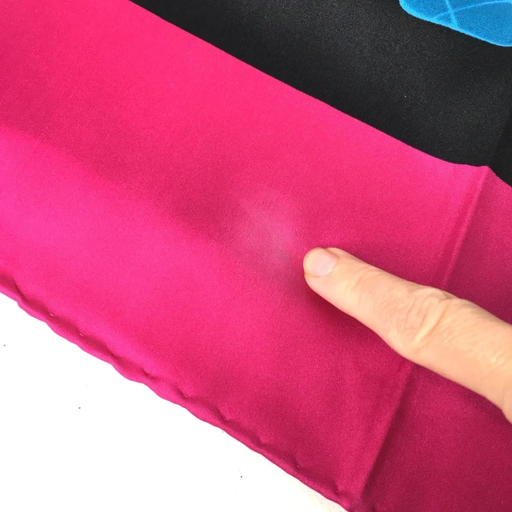 CHANEL authentic silk scarf pink black
