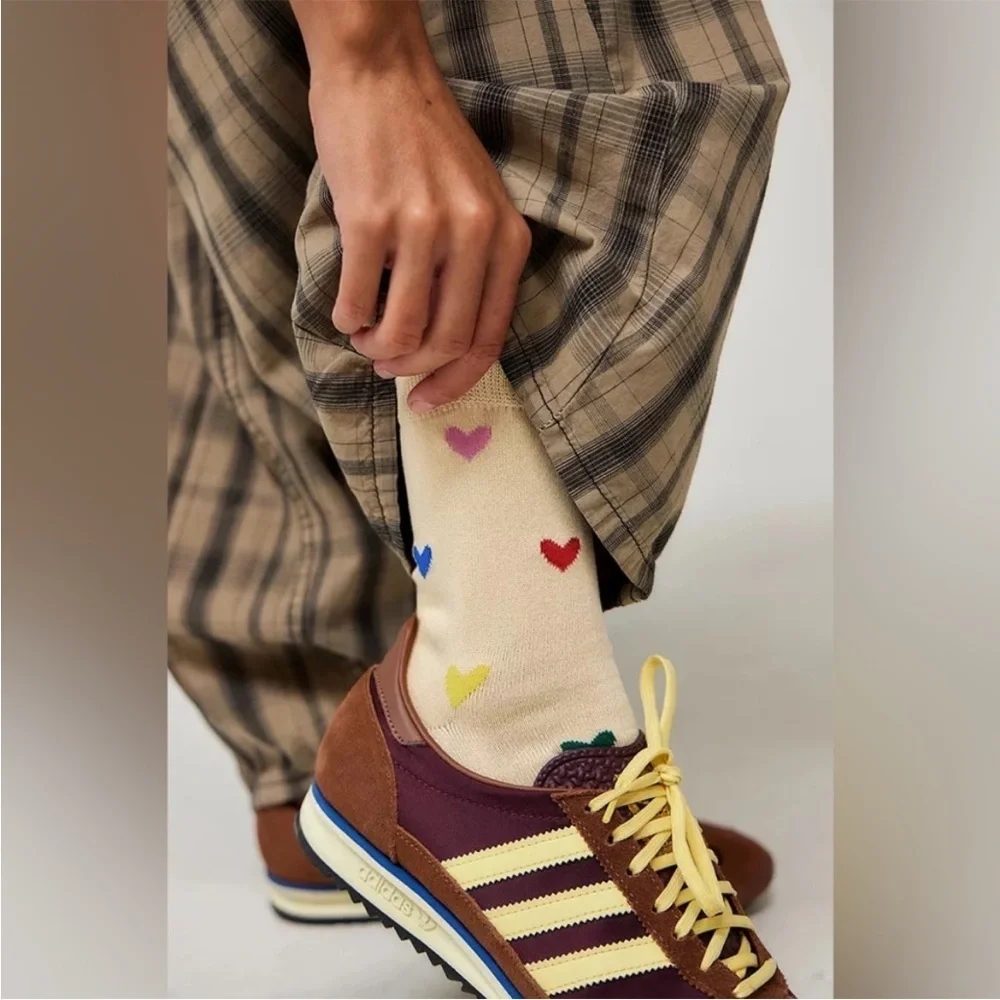 BAGGU Heart Cream Heart Pattern Socks