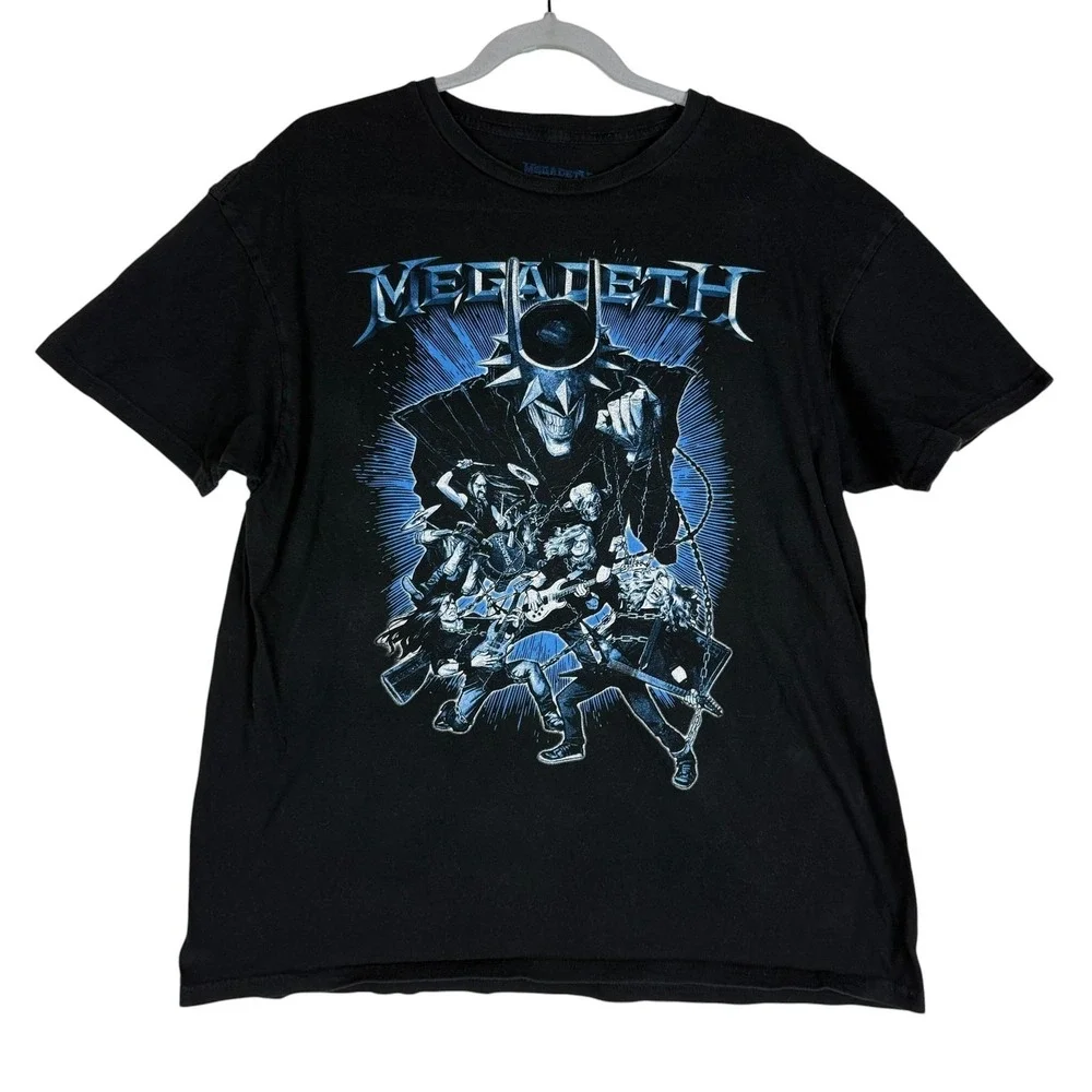 Megadeth Shirt Mens Large Black Dark Nights Death Metal DC Band Graphic Tee