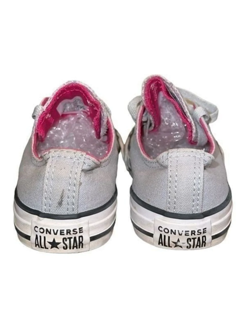 Junior Converse All Star Low Top Sneakers Gray Pink Girls Size 2 Shoes