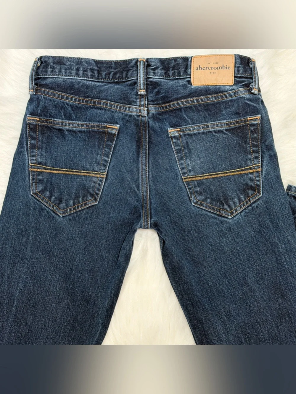 Abercrombie Kids Slim Straight Jeans Boys Size 16 Reg Dark Wash EUC