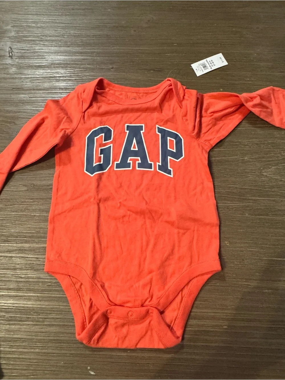 GAP Orange Long-Sleeve Baby One-Piece Bodysuit