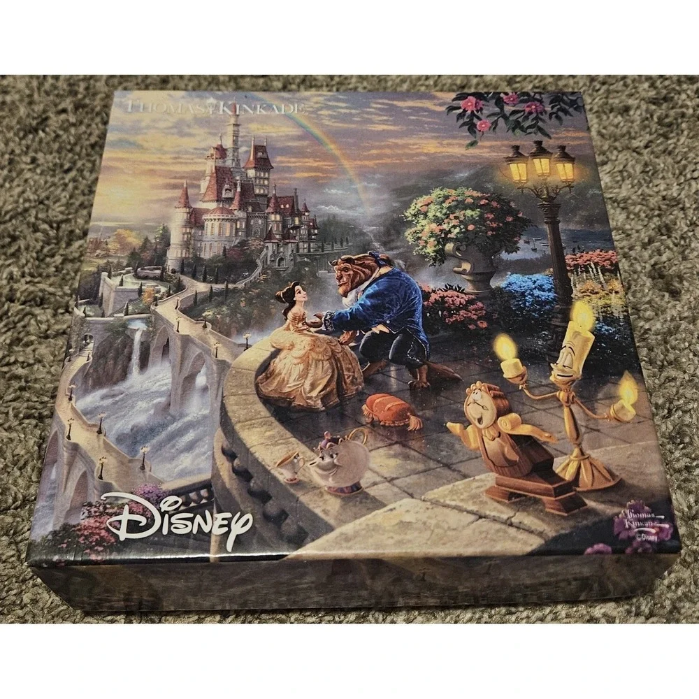 Thomas Kinkade Disney Beauty and the Beast Puzzle Open Box Sealed Bag