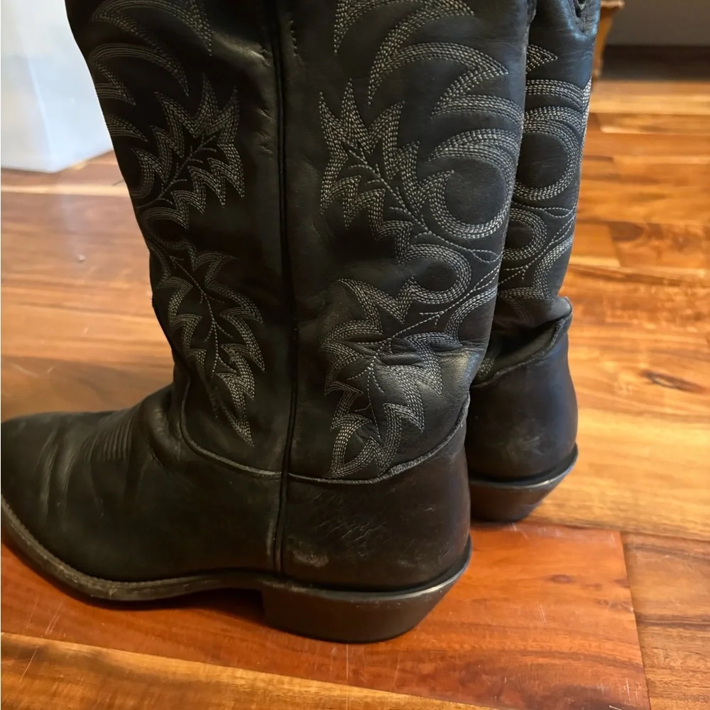 🤠 Tony Lama Black Leather Western Boots (Size 10D)‎