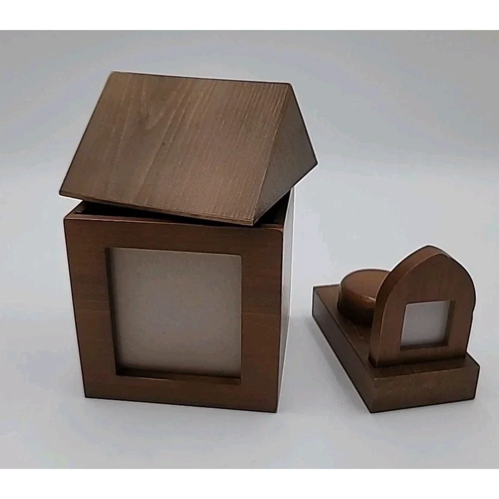 Pet Memorial Urn for Ashes‎ Wood Keepsake Photo Box And Small Photo Tombstone