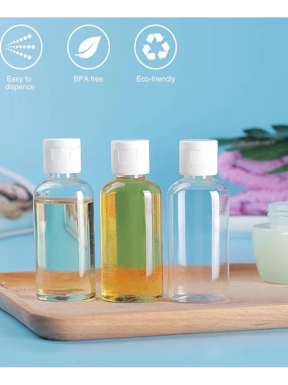 💝FREE GIFT 💝 25 pack Clear Travel Bottles White Flip Cap Party swag bag gifts.