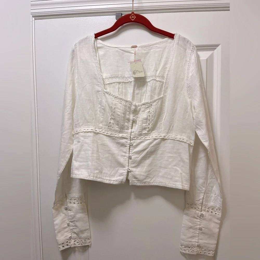 Free People smocked white