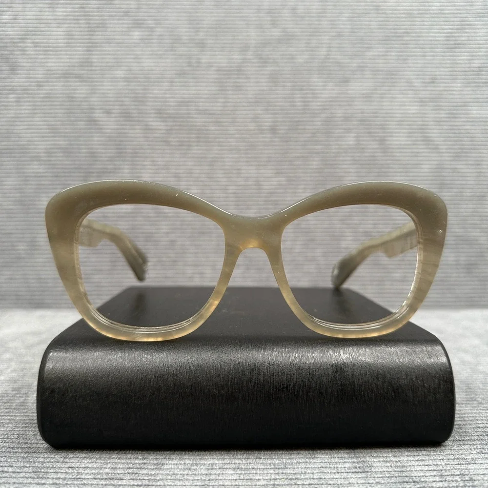 Oliver Peoples Cat Eye Glasses Frames Translucent Taupe Hand Crafted Italy