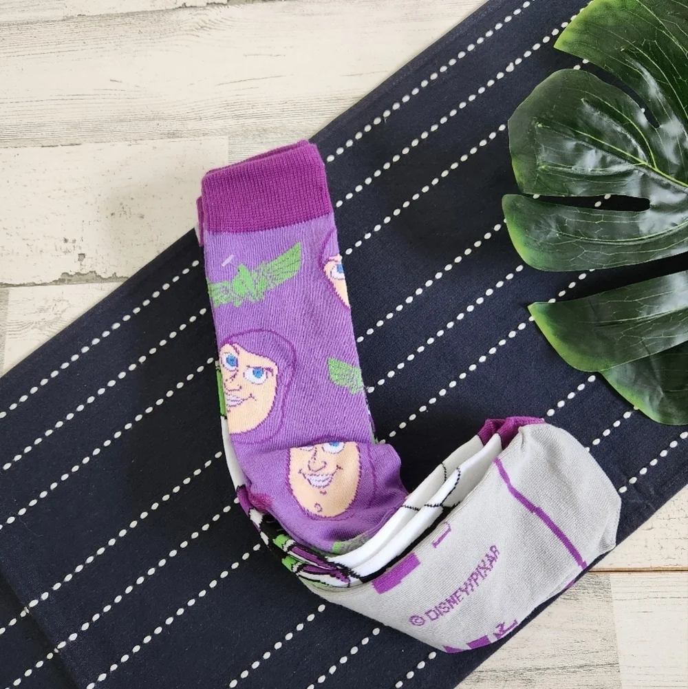 Disney Pixar Buzz Lightyear Pack Of 3 Socks Adults NEW