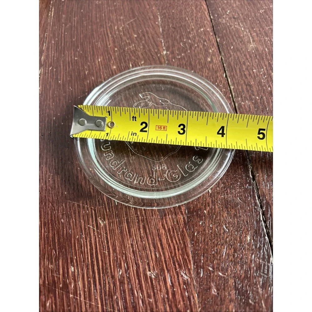 Weck Rundrand-Glas 100 Clear Glass Jar Lid Strawberry Germany Farmhouse Coaster