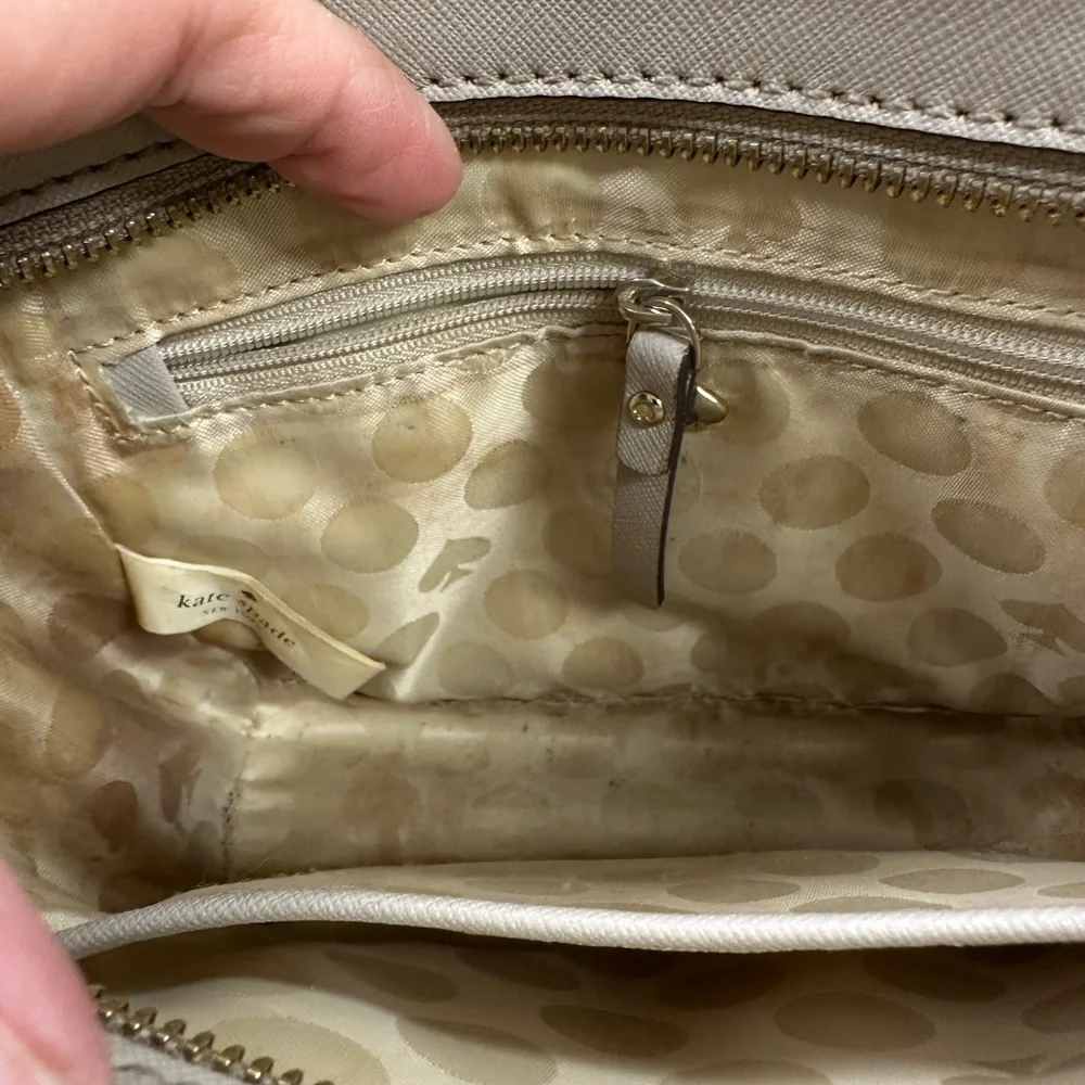 Kate Spade New York Saffiano Leather Crossbody Bag | Neutral Beige