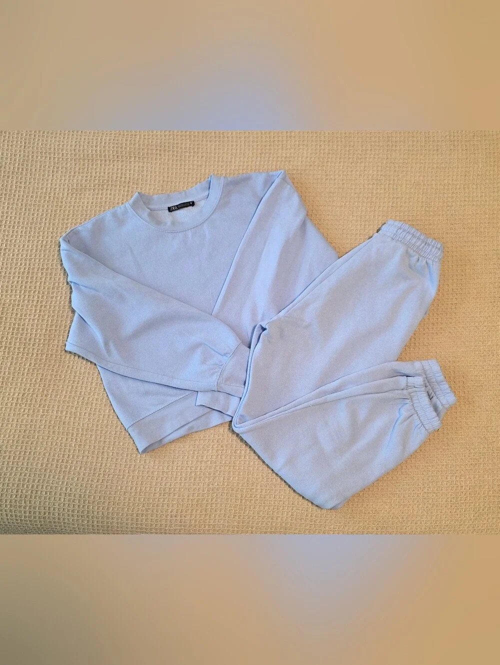 Zara Baby Blue Matching Sweat Set Size Small Cozy Lounge Set