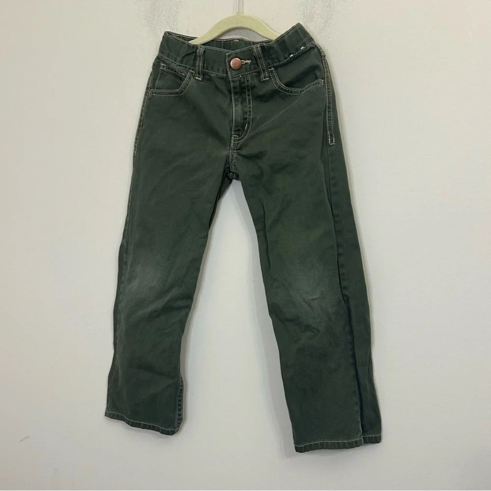 502. Gymboree kids boys Dark Green Denim Jeans size 6 adjustable waist