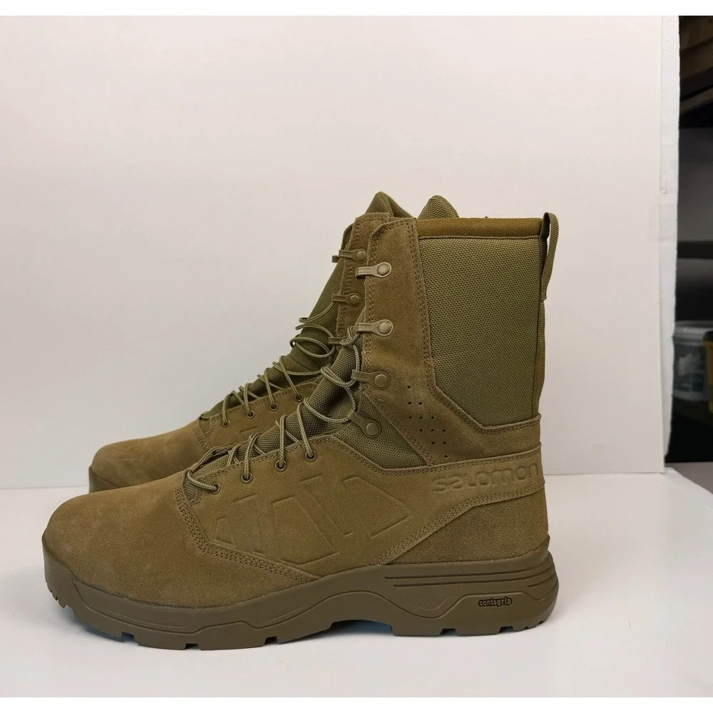 Salomon Guardian Combat Boots Men's Size 14 Brown Suede 400358 No Box