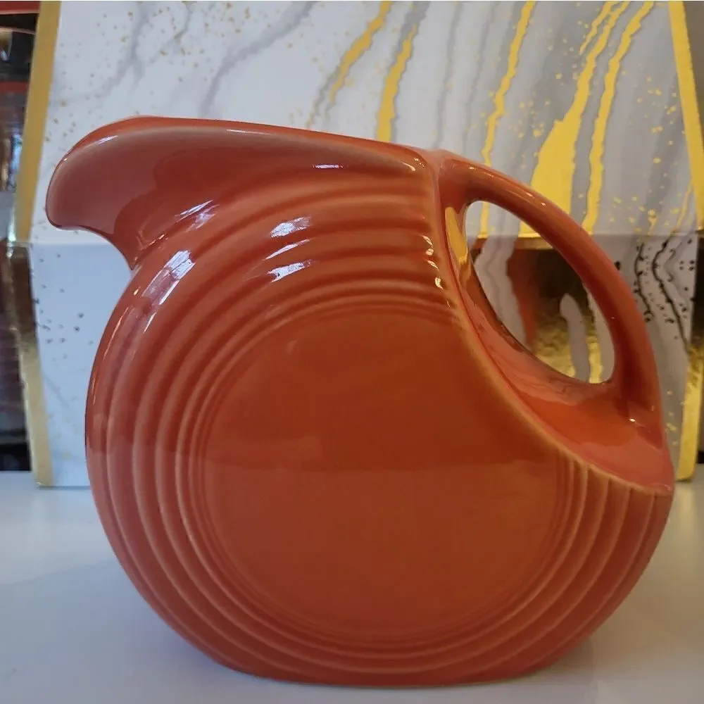 Vintage Pristine Piece Fiestaware Persimmon Water Pitcher Imprint, No 