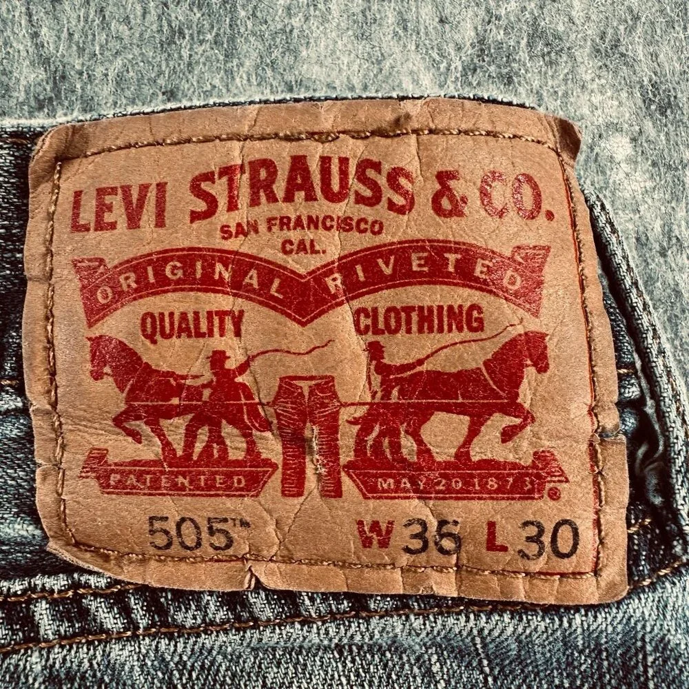Levi’s 505 Jeans Men W36 L30 Blue Denim Regular Fit Vintage‎ Wear