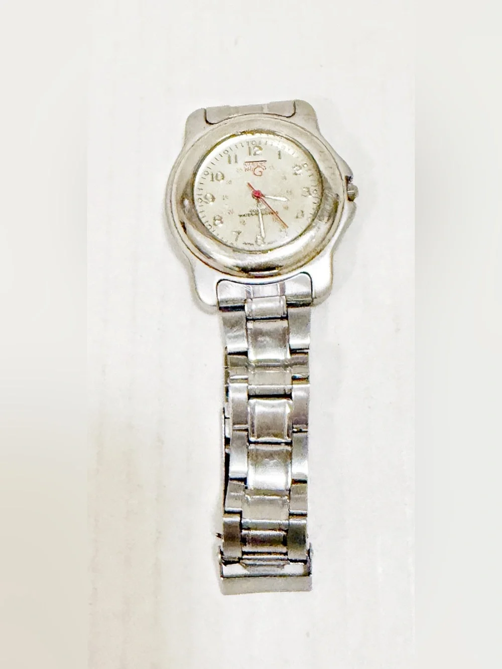 Vintage Robert Hugo Quartz Watch Men Silver Military Dial Japan Movt Analog