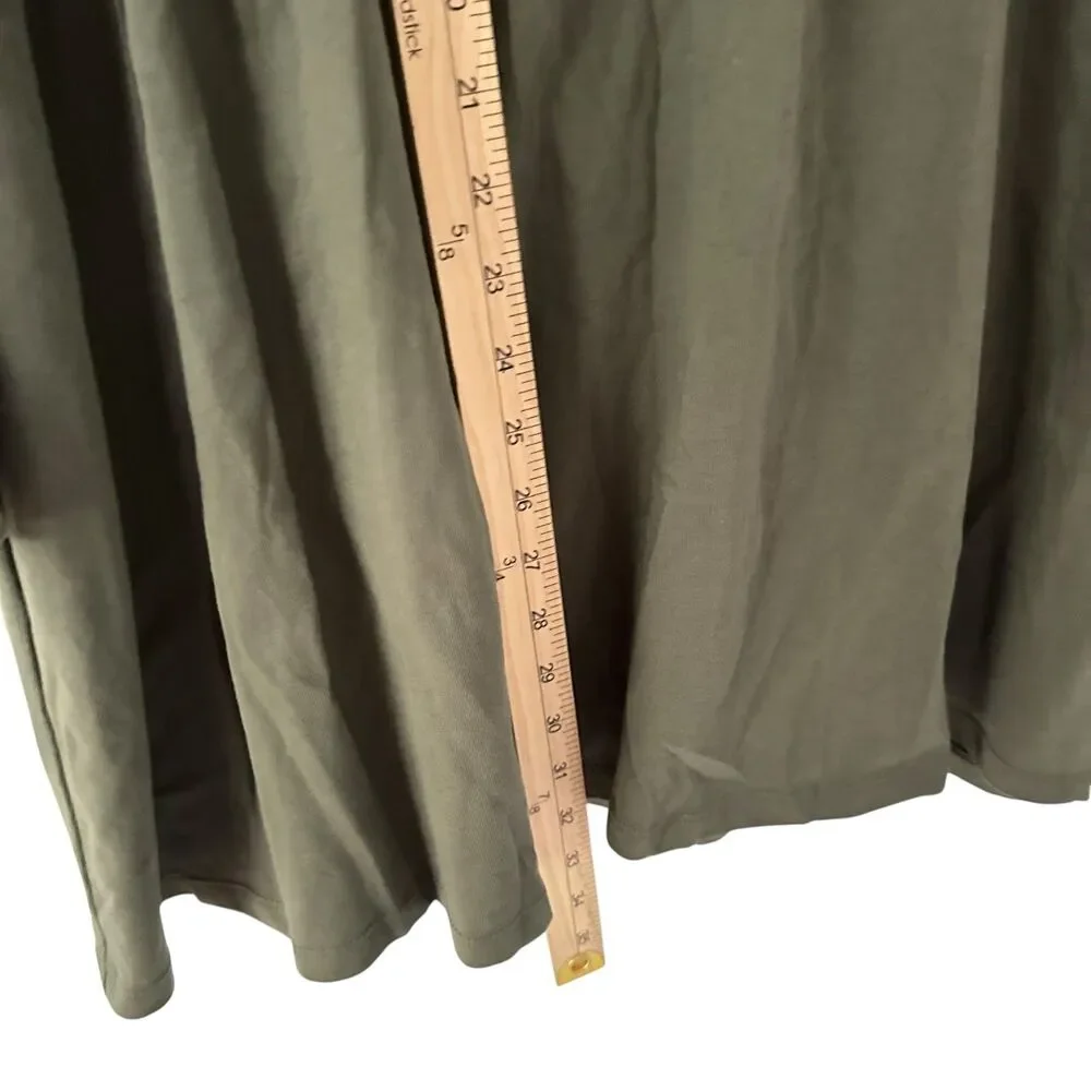 ASOS Army Green Mock Neck Baby Doll Style Cotton Oversize‎ Tunic Top Size 6
