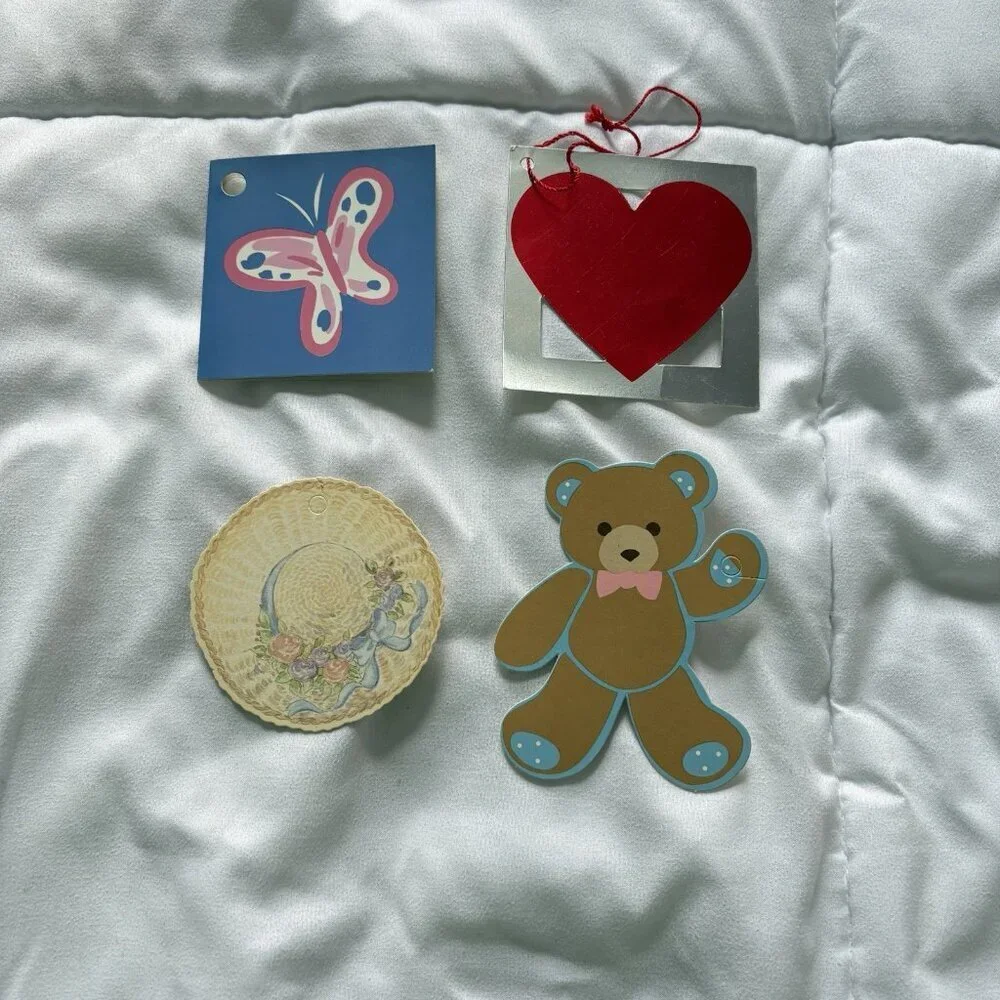 Vintage 70s 80s 90s Floral Lot Of 4 Unused MINI Cards Junk‎ Journal Scrapbook