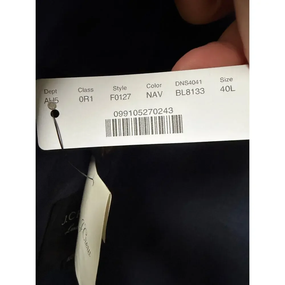 J. Crew Ludlow Slim Stretch Cotton Unlined Blazer Navy size 40L‎