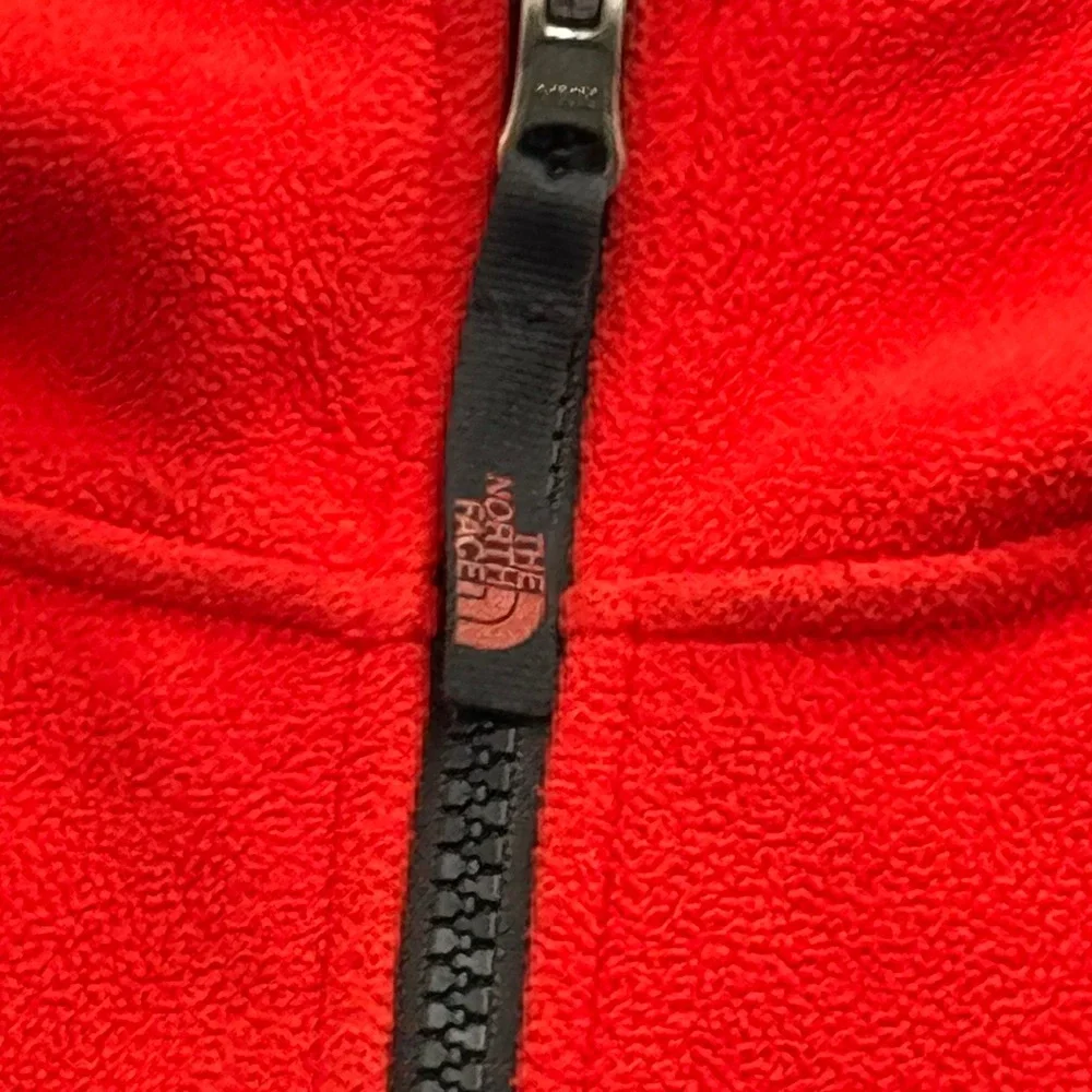 The North Face Orange Fleece Hooded Jacket Boys XL Full Zip Logo‎ Pocket Warm