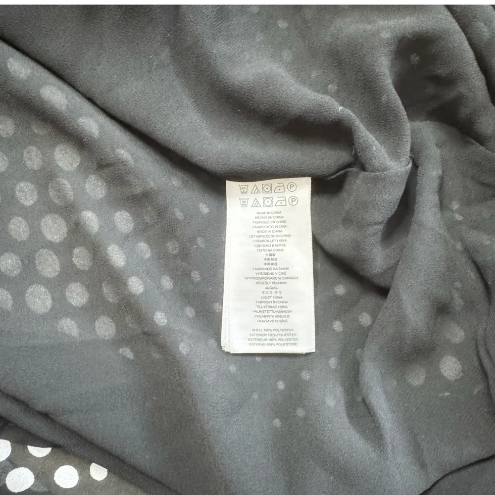 Michael Kors Georgette Dress Handkerchief Hem Black White Ombre Dot Print Size 2