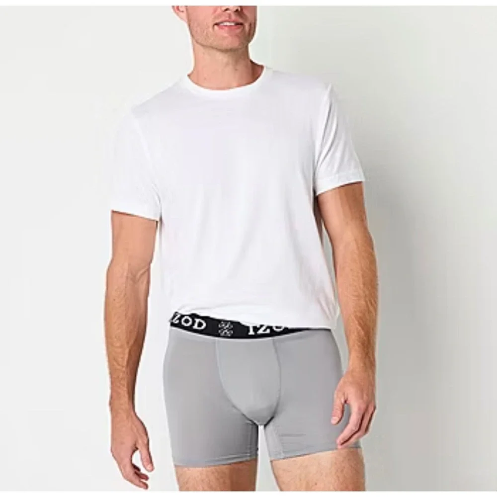 IZOD Mens NEW 4 Pack Classic White‎ Crewneck Tees Breathable Tag Free Soft Large