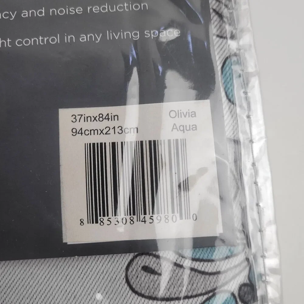 Eclipse Thermaweave Darkening Window SINGLE Curtain Panel 'Aqua' 37x84in #CT8