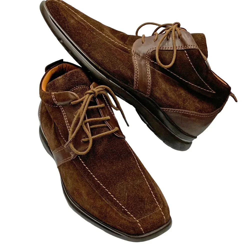 PAUL FREDRICK Chocolate Suede Lace Up‎ Casual Boots