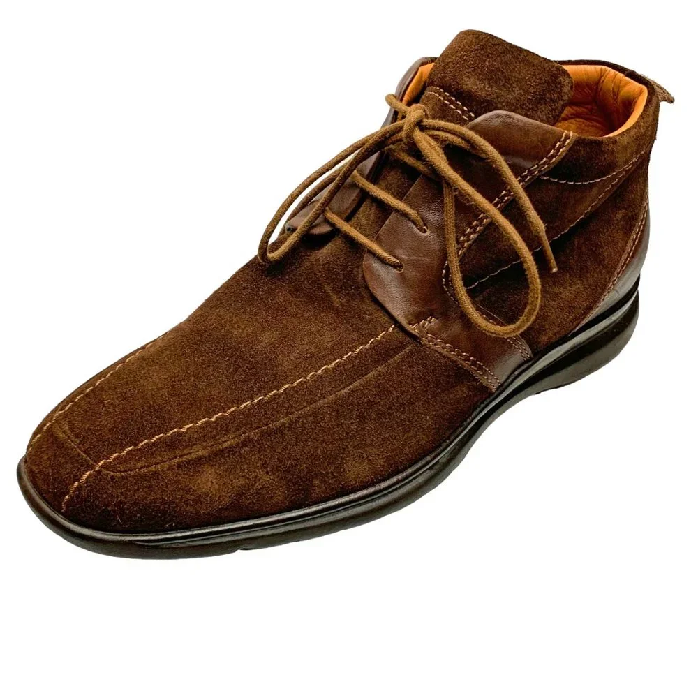 PAUL FREDRICK Chocolate Suede Lace Up‎ Casual Boots