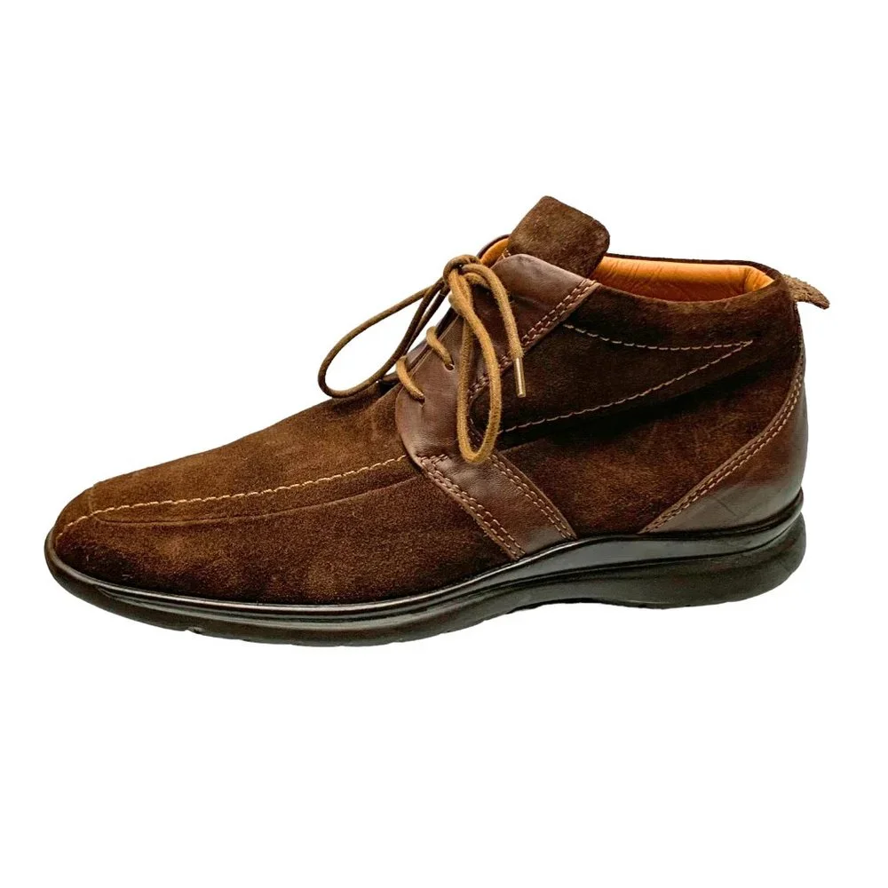 PAUL FREDRICK Chocolate Suede Lace Up‎ Casual Boots