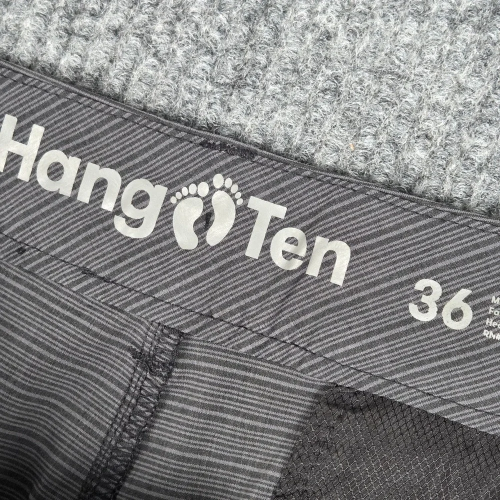 Hang Ten Mens Gray Striped Hybrid Walk Shorts Size 36 Quick‎ Dry Stretch 26421