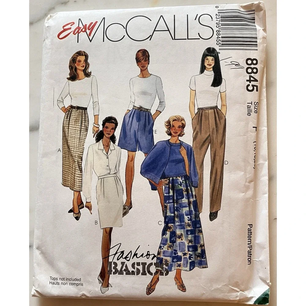 McCALL'S 8845 MISSES PULL ON PANTS SHORTS &‎ SKIRTS PATTERN-UNCUT-14-16-18