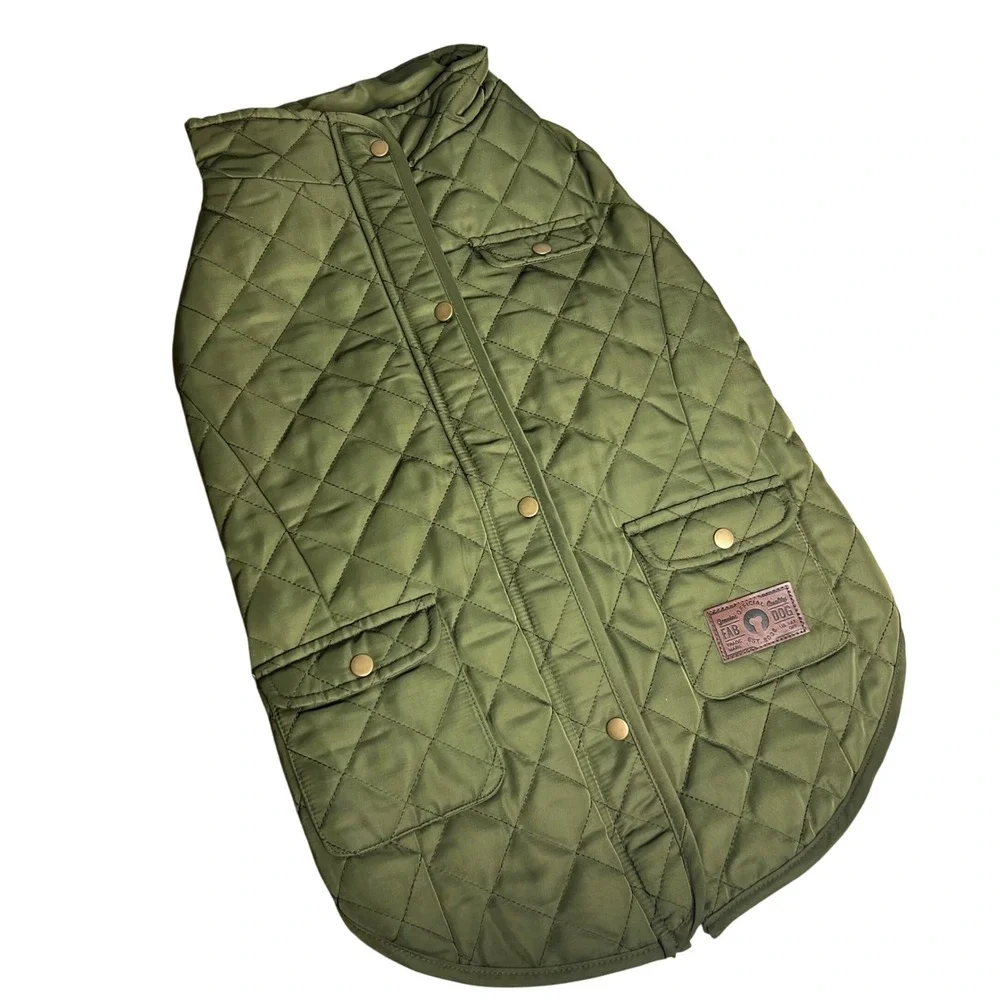 Fab Dog olive quilted