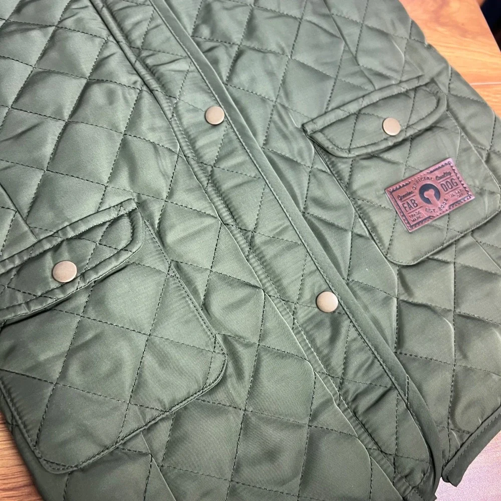 Fab Dog olive quilted