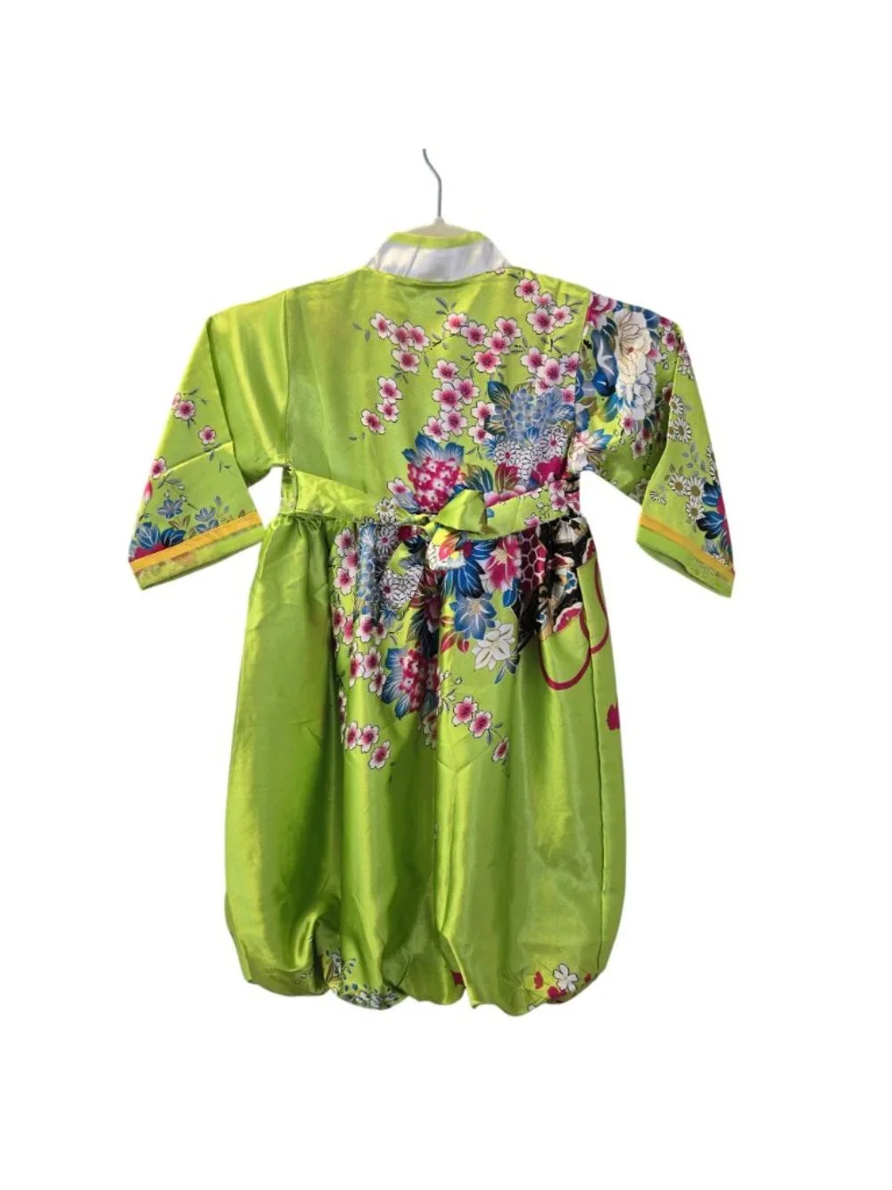 NK 100% Silk Floral Kimono Style Bubble Dress Size Girl's 8