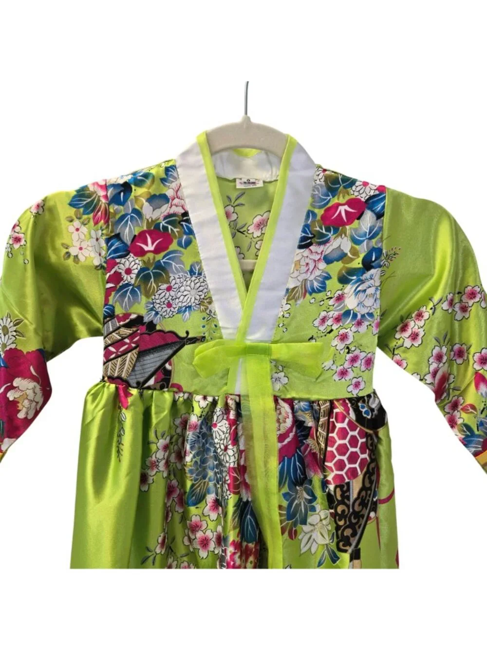 NK 100% Silk Floral Kimono Style Bubble Dress Size Girl's 8