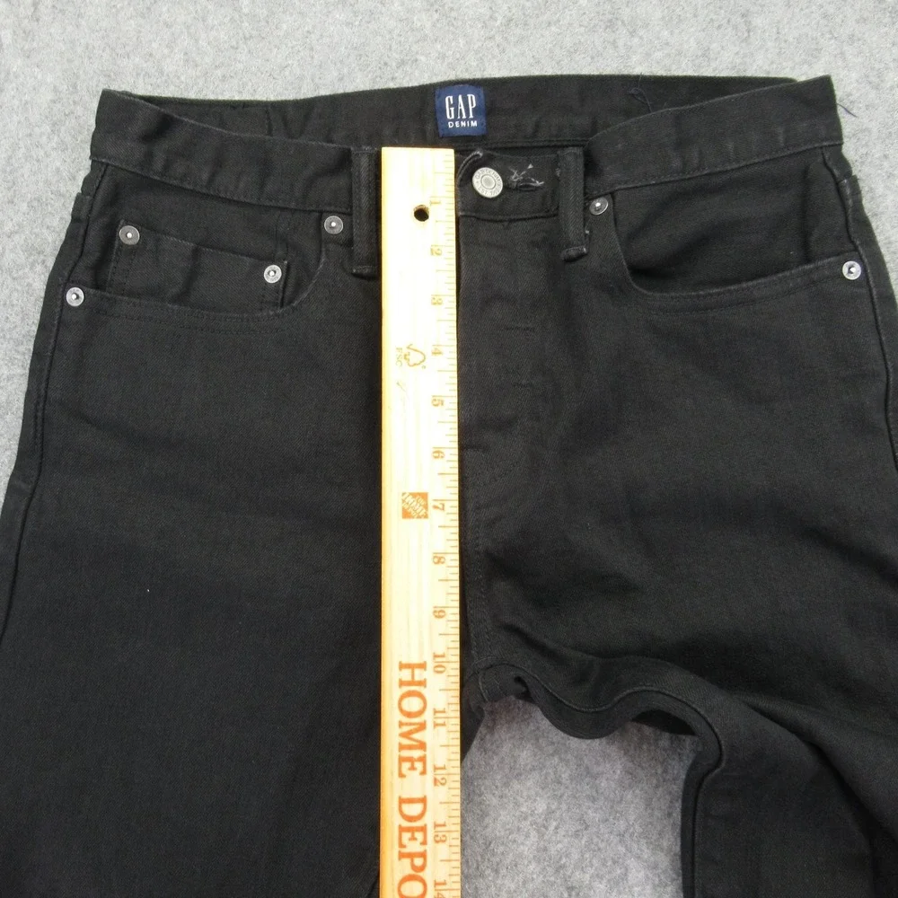 GAP Denim Men's Black Slim Jeans 31x32 Cotton Stretch‎ Button Fly