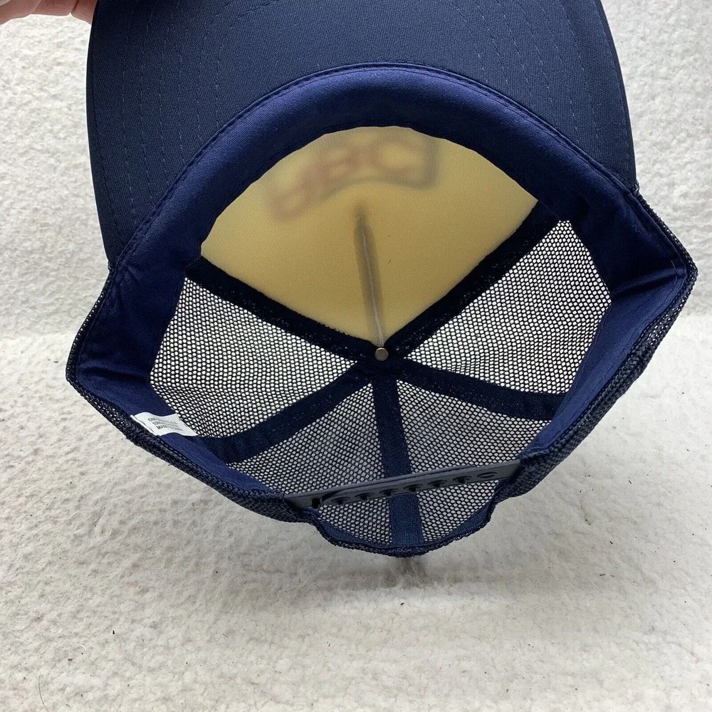 VTG ABC Trucker Hat Mens Snapback Foam Mesh Blue White Arrow Building Center Dad