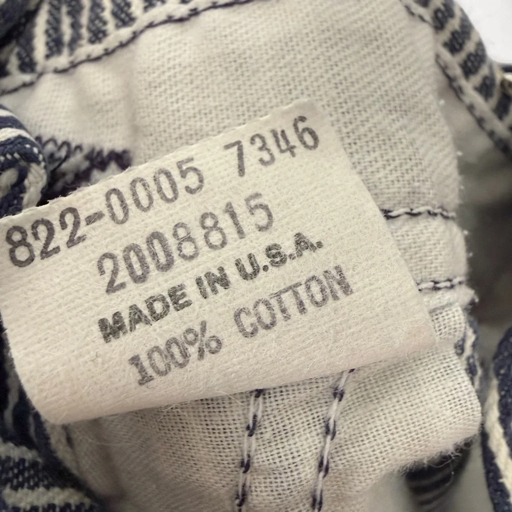 Vtg Baby B'Gosh OshKosh Railroad‎ Stripe Demin Vestbak Overalls Size 18 Months