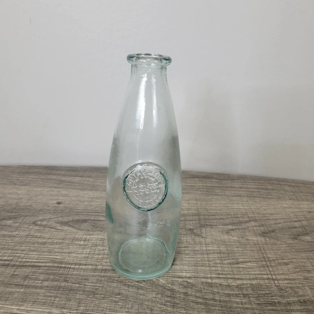 Authentic Recycled Glass Bottle Decorative Vase Bud Vase‎ Mini Milk Bottle